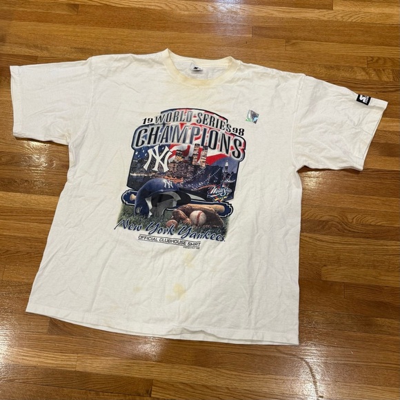 VNTG New York Yankees 1998 World Series Champions Starter T-Shirt Men’s XL White - Picture 2 of 12